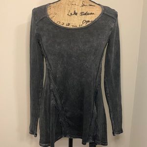 NWT Liberation Charcoal Mineral Washed Waffle Knit Tunic Top Size Small